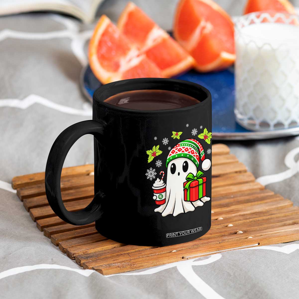 Ghost Santa Christmas Coffee Mug Holiday Xmas Halloween TS10 Print Your Wear