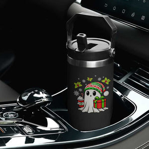 Ghost Santa Christmas Flip Straw Tumbler Holiday Xmas Halloween TS10 Print Your Wear