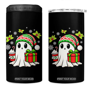 Ghost Santa Christmas 4 in 1 Can Cooler Tumbler Holiday Xmas Halloween TS10 One Size: 16 oz Black Print Your Wear