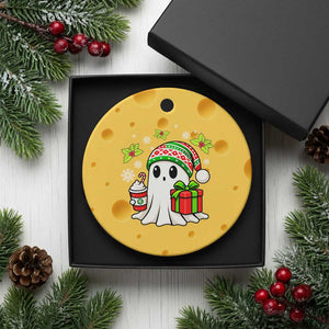 Ghost Santa Christmas Ceramic Ornament Holiday Xmas Halloween TS10 1pc Yellow Cheese Print Your Wear