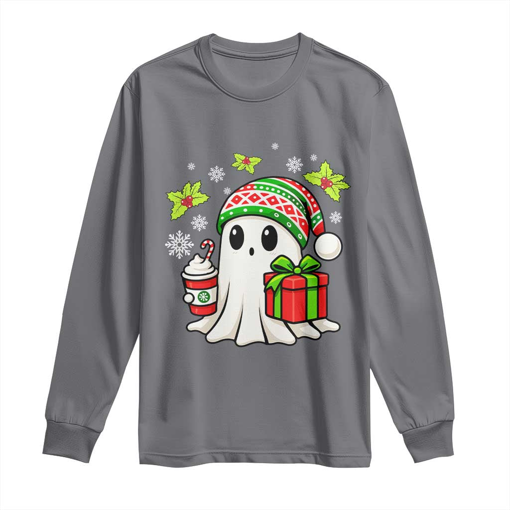 Ghost Santa Christmas Long Sleeve Shirt Holiday Xmas Halloween TS10 Charcoal Print Your Wear