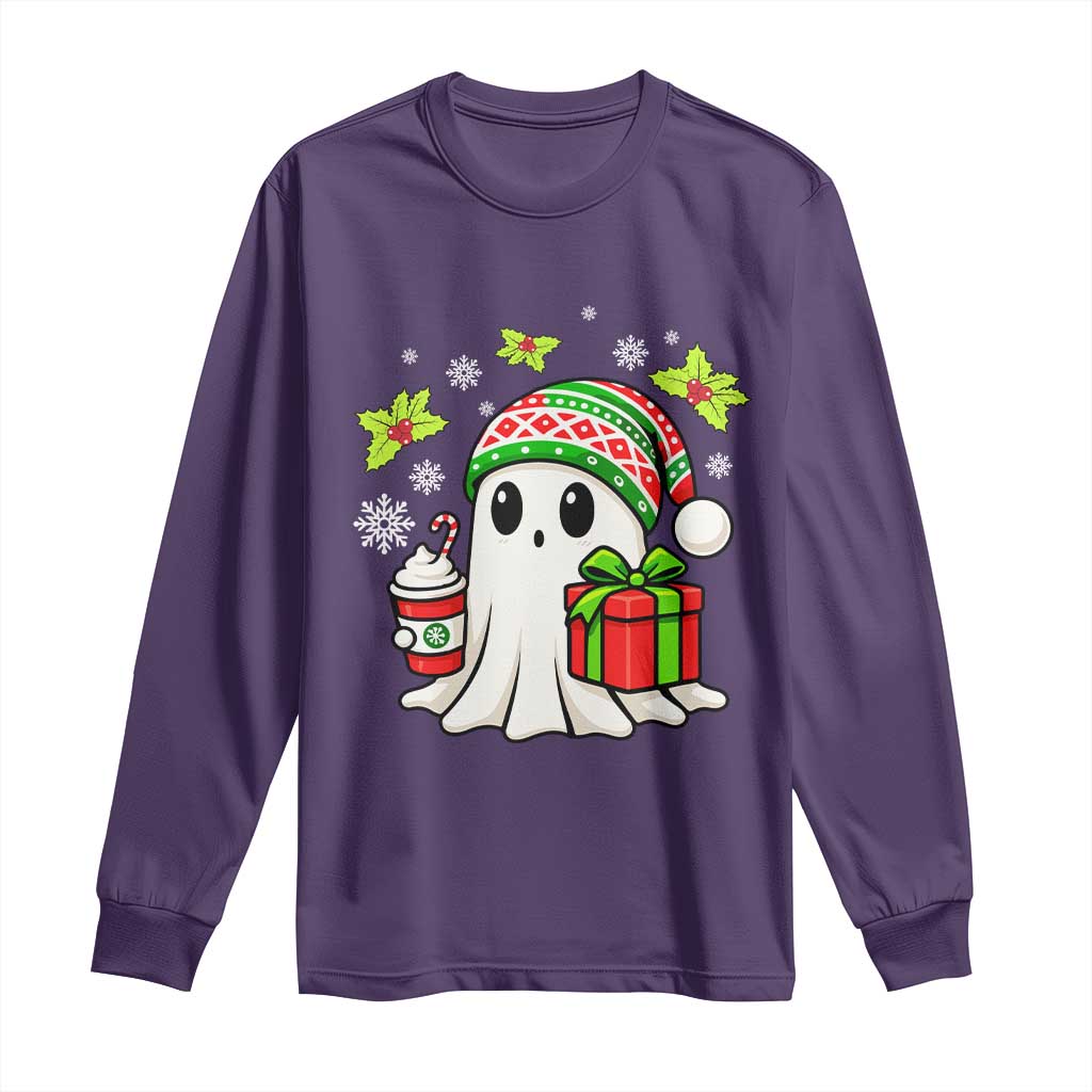 Ghost Santa Christmas Long Sleeve Shirt Holiday Xmas Halloween TS10 Purple Print Your Wear