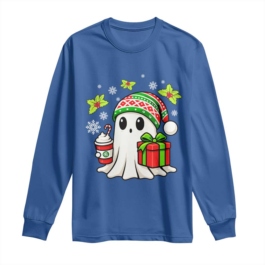 Ghost Santa Christmas Long Sleeve Shirt Holiday Xmas Halloween TS10 Royal Blue Print Your Wear