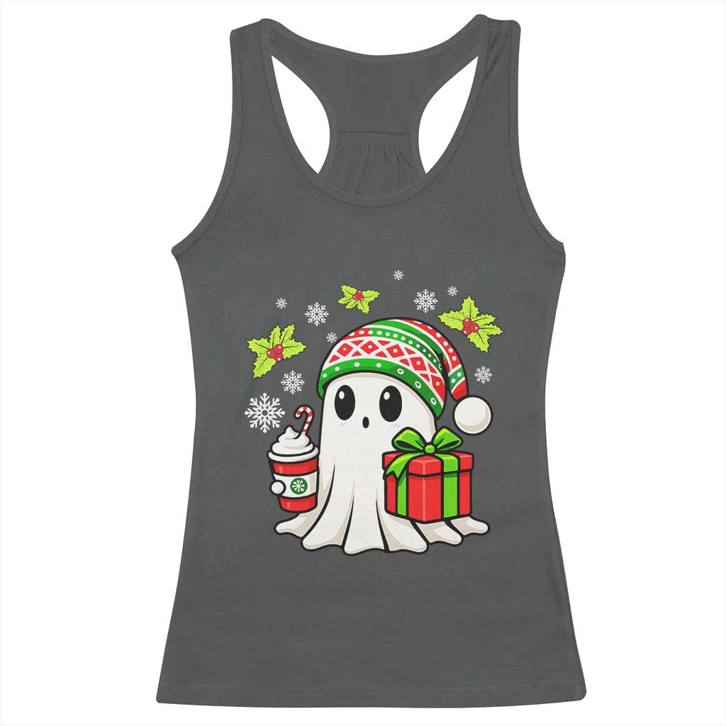 Ghost Santa Christmas Racerback Tank Top Holiday Xmas Halloween TS10 Dark Heather Print Your Wear