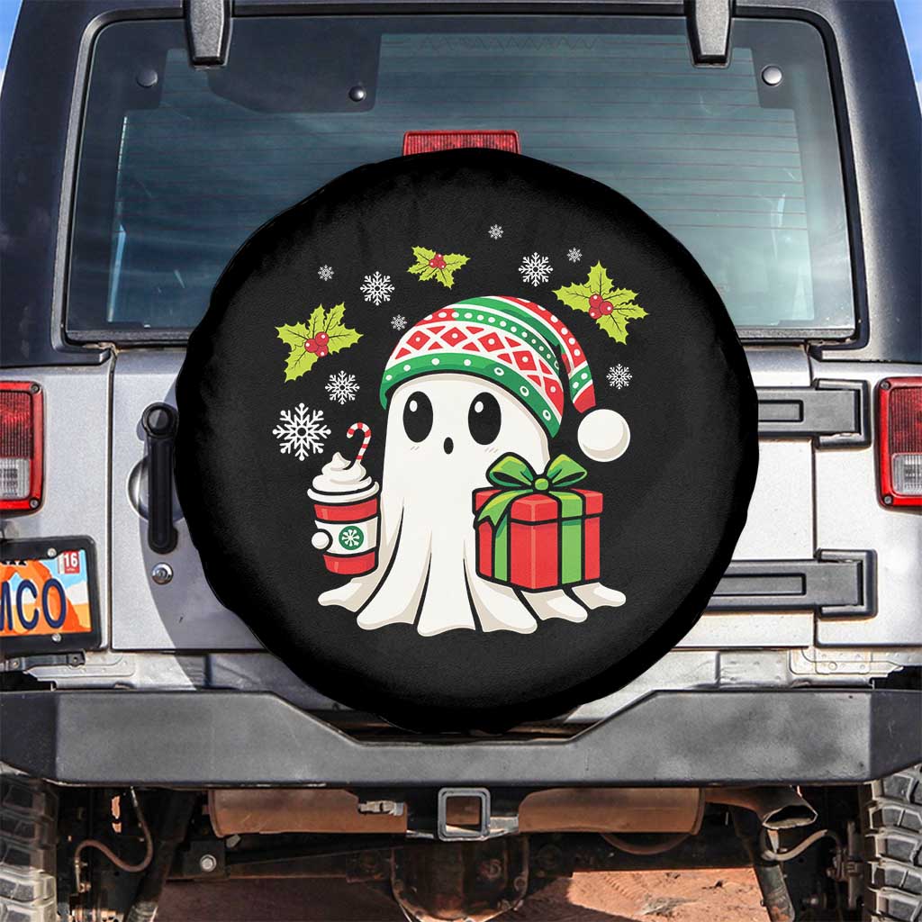 Ghost Santa Christmas Spare Tire Cover Holiday Xmas Halloween TS10 No hole Black Print Your Wear