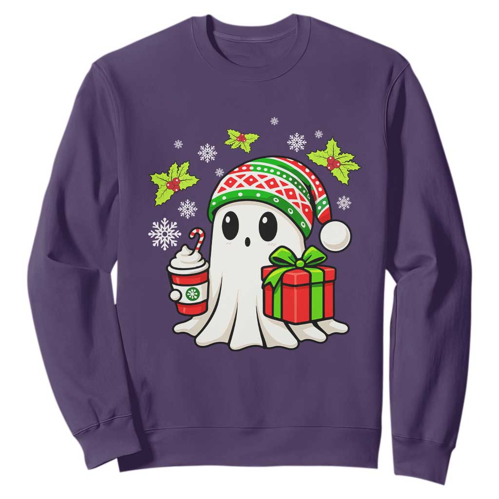 Ghost Santa Christmas Sweatshirt Holiday Xmas Halloween TS10 Purple Print Your Wear