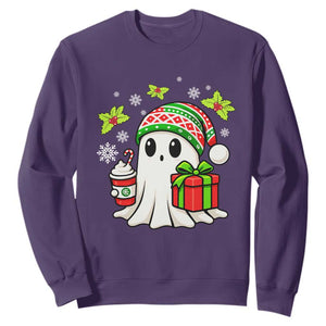 Ghost Santa Christmas Sweatshirt Holiday Xmas Halloween TS10 Purple Print Your Wear