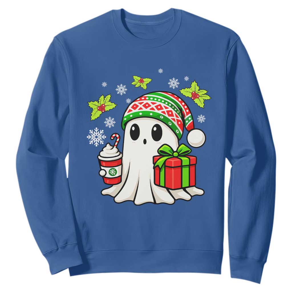 Ghost Santa Christmas Sweatshirt Holiday Xmas Halloween TS10 Royal Blue Print Your Wear