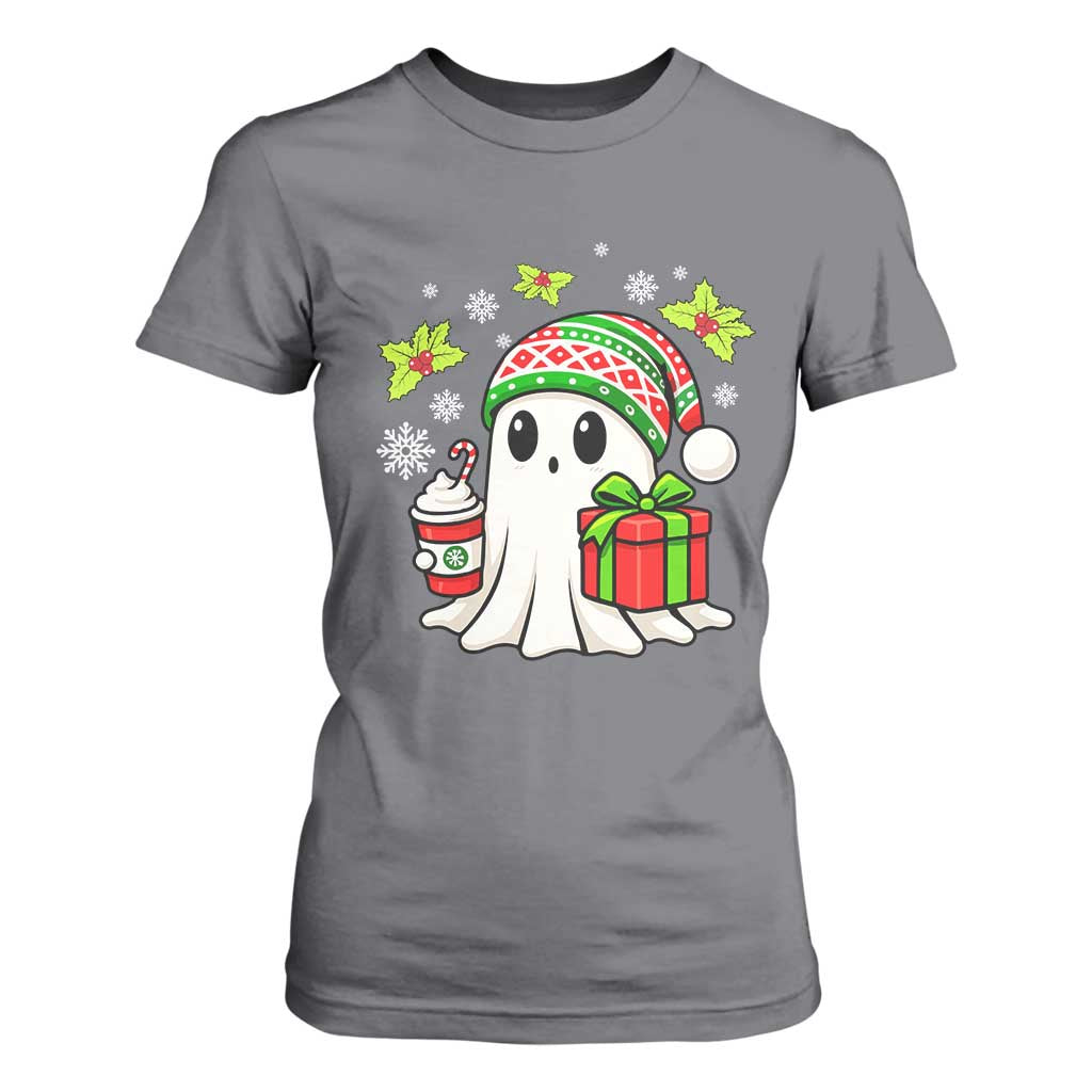 Ghost Santa Christmas T Shirt For Women Holiday Xmas Halloween TS10 Charcoal Print Your Wear