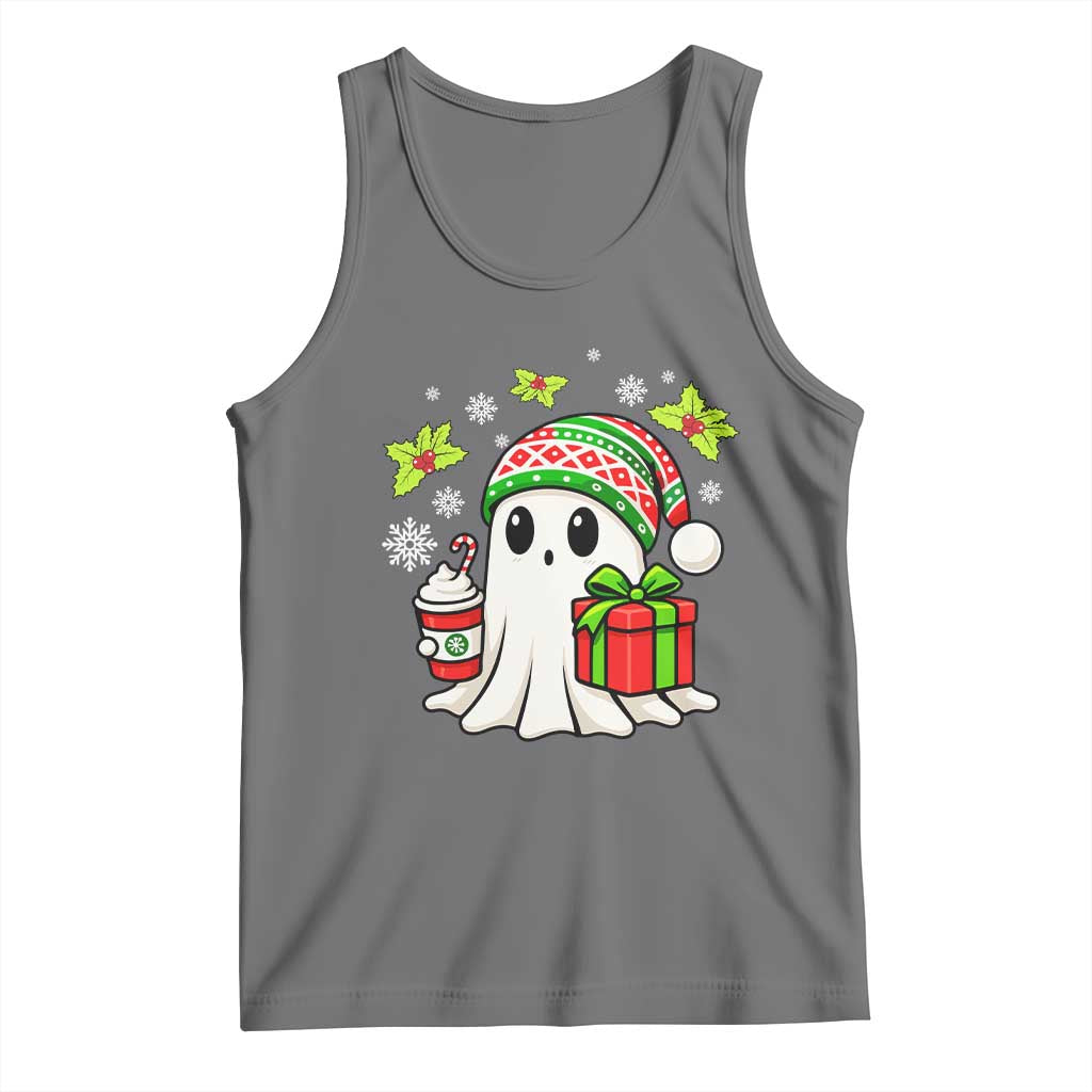 Ghost Santa Christmas Tank Top Holiday Xmas Halloween TS10 Black Heather Print Your Wear