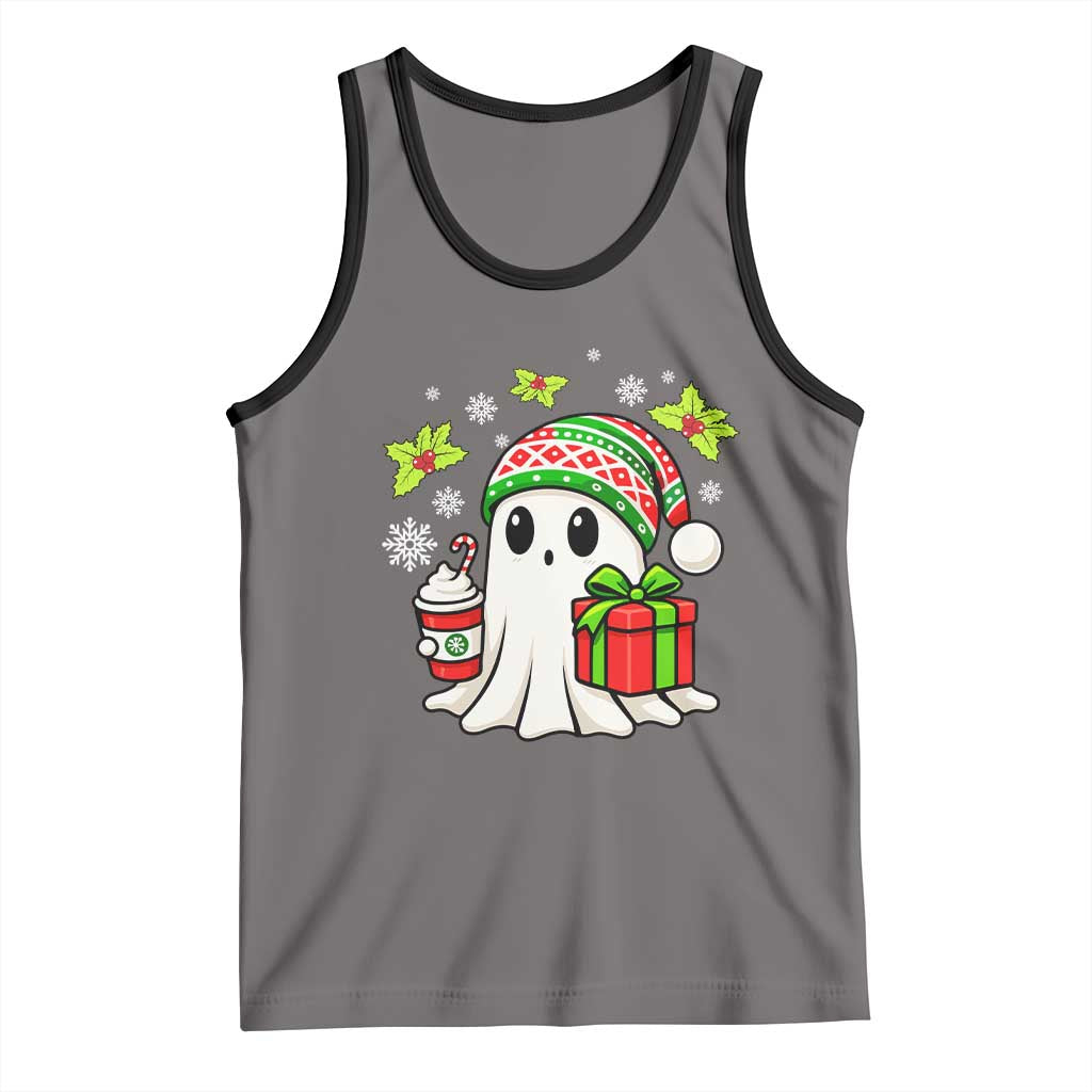 Ghost Santa Christmas Tank Top Holiday Xmas Halloween TS10 Deep Heather Black Print Your Wear