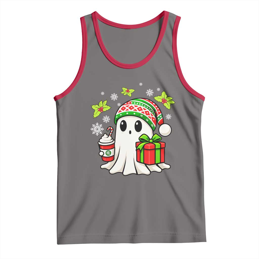 Ghost Santa Christmas Tank Top Holiday Xmas Halloween TS10 Deep Heather Red Print Your Wear