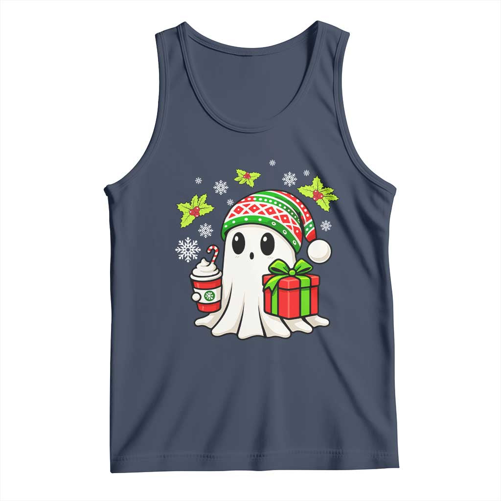 Ghost Santa Christmas Tank Top Holiday Xmas Halloween - Print Your Wear