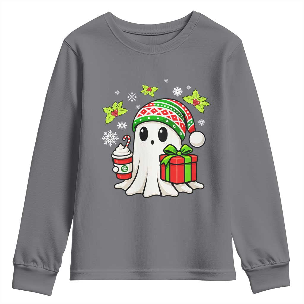 Ghost Santa Christmas Youth Sweatshirt Holiday Xmas Halloween TS10 Charcoal Print Your Wear