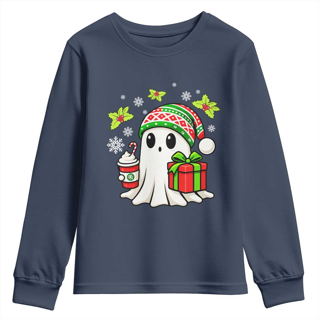 Ghost Santa Christmas Youth Sweatshirt Holiday Xmas Halloween TS10 Navy Print Your Wear