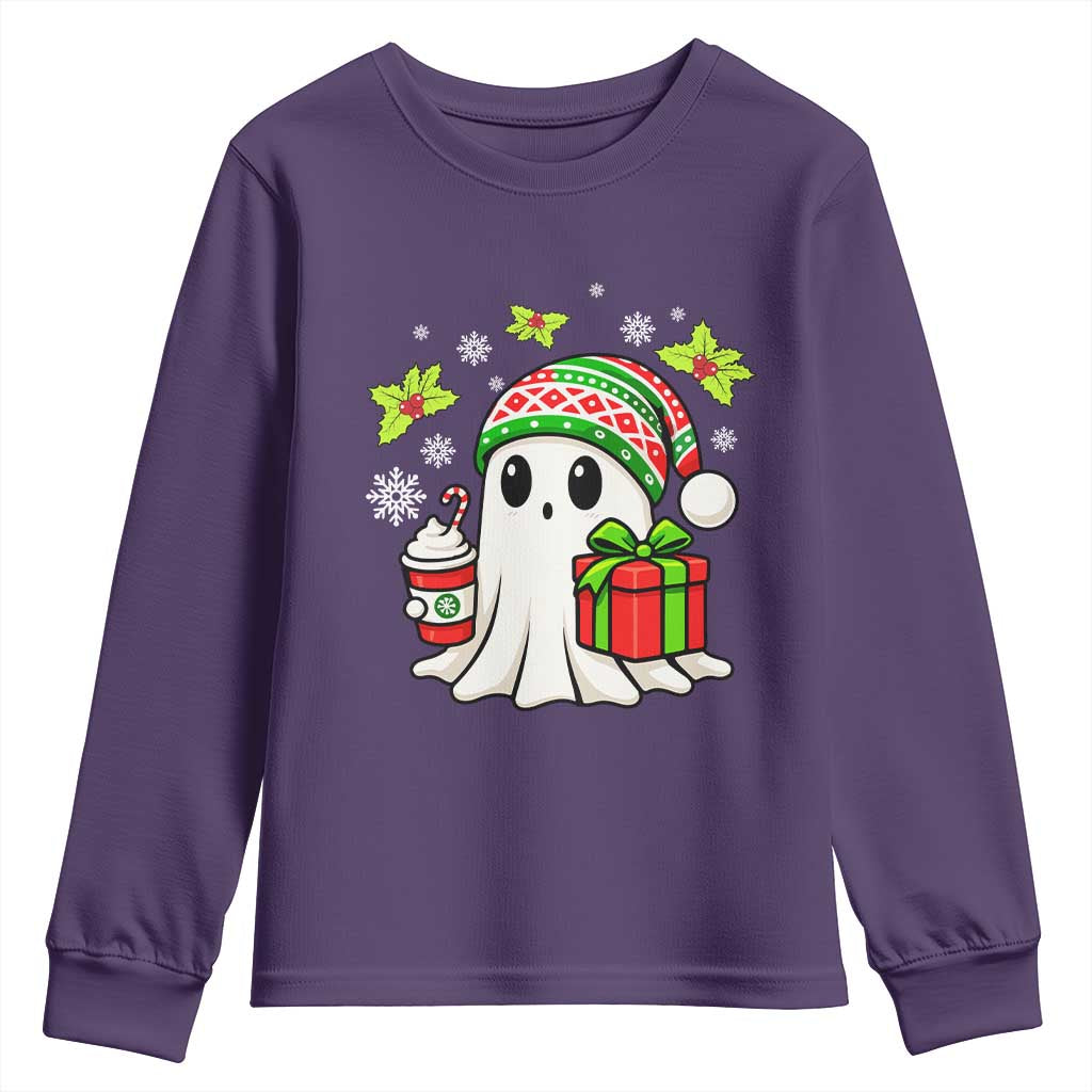Ghost Santa Christmas Youth Sweatshirt Holiday Xmas Halloween TS10 Purple Print Your Wear