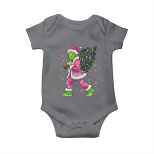 Bigfoot Christmas Tree Baby Onesie Pink Xmas Funny Green Sasquatch TS10 Charcoal Print Your Wear