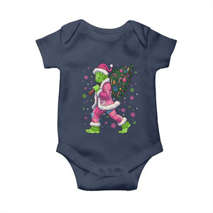 Bigfoot Christmas Tree Baby Onesie Pink Xmas Funny Green Sasquatch TS10 Navy Print Your Wear