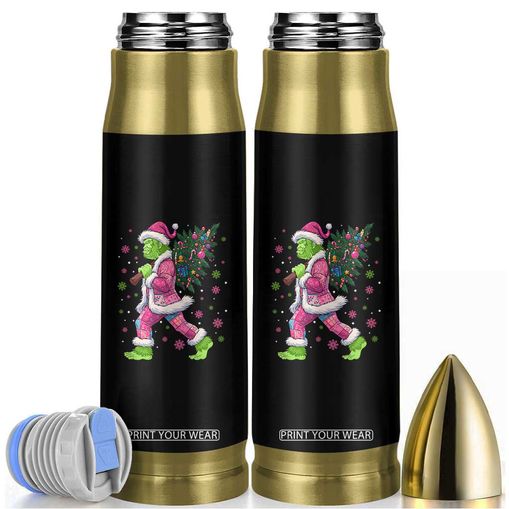 Bigfoot Christmas Tree Bullet Tumbler Pink Xmas Funny Green Sasquatch TS10 Black Print Your Wear