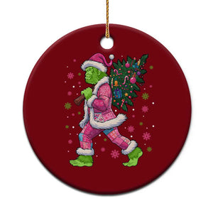 Bigfoot Christmas Tree Ceramic Ornament Pink Xmas Funny Green Sasquatch TS10 1pc Red Print Your Wear