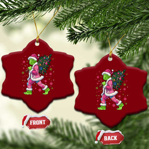 Bigfoot Christmas Tree Ceramic Ornament Pink Xmas Funny Green Sasquatch TS10 Print Your Wear