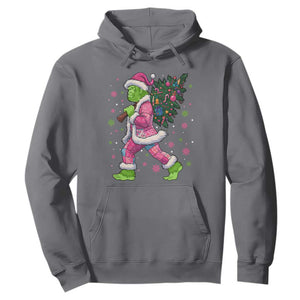 Bigfoot Christmas Tree Hoodie Pink Xmas Funny Green Sasquatch TS10 Charcoal Print Your Wear