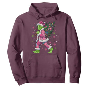 Bigfoot Christmas Tree Hoodie Pink Xmas Funny Green Sasquatch TS10 Maroon Print Your Wear