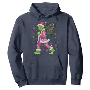Bigfoot Christmas Tree Hoodie Pink Xmas Funny Green Sasquatch TS10 Navy Print Your Wear