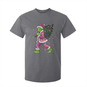 Bigfoot Christmas Tree T Shirt For Kid Pink Xmas Funny Green Sasquatch TS10 Charcoal Print Your Wear