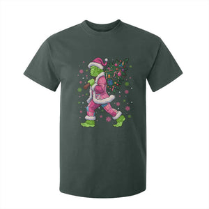 Bigfoot Christmas Tree T Shirt For Kid Pink Xmas Funny Green Sasquatch TS10 Dark Forest Green Print Your Wear