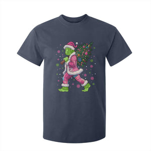 Bigfoot Christmas Tree T Shirt For Kid Pink Xmas Funny Green Sasquatch TS10 Navy Print Your Wear