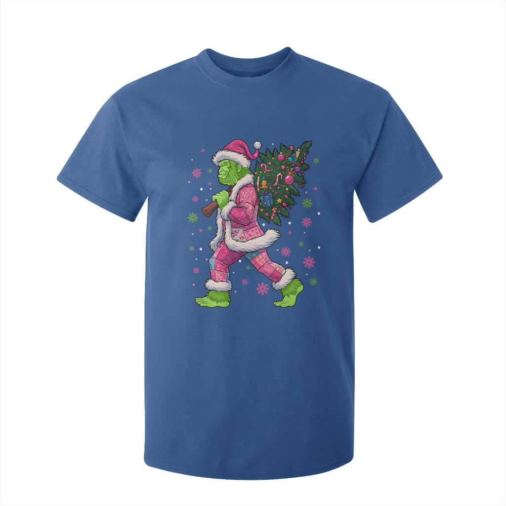 Bigfoot Christmas Tree T Shirt For Kid Pink Xmas Funny Green Sasquatch TS10 Royal Blue Print Your Wear