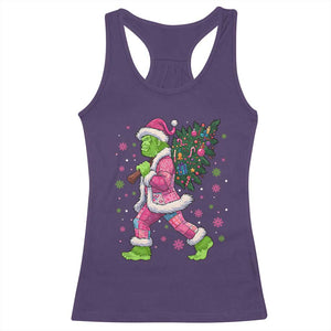 Bigfoot Christmas Tree Racerback Tank Top Pink Xmas Funny Green Sasquatch TS10 Purple Print Your Wear