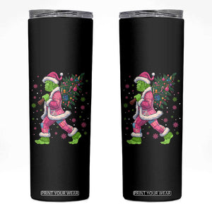 Bigfoot Christmas Tree Skinny Tumbler Pink Xmas Funny Green Sasquatch TS10 Black Print Your Wear