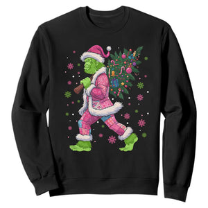Bigfoot Christmas Tree Sweatshirt Pink Xmas Funny Green Sasquatch TS10 Black Print Your Wear