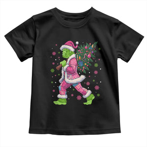 Bigfoot Christmas Tree Toddler T Shirt Pink Xmas Funny Green Sasquatch TS10 Black Print Your Wear