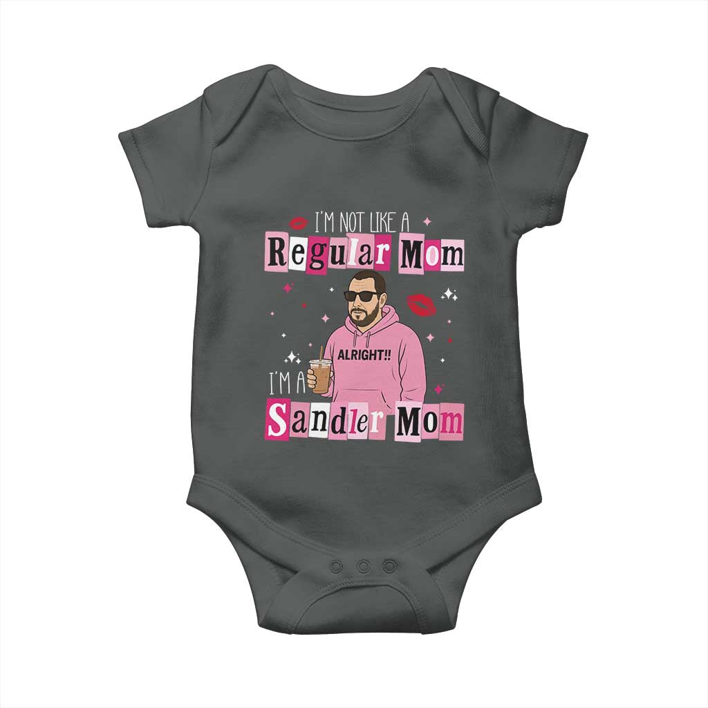 Not A Regular Mom I'm A Sandler Mom Baby Onesie Retro Movie Actor Adam Fan TS10 Dark Heather Print Your Wear