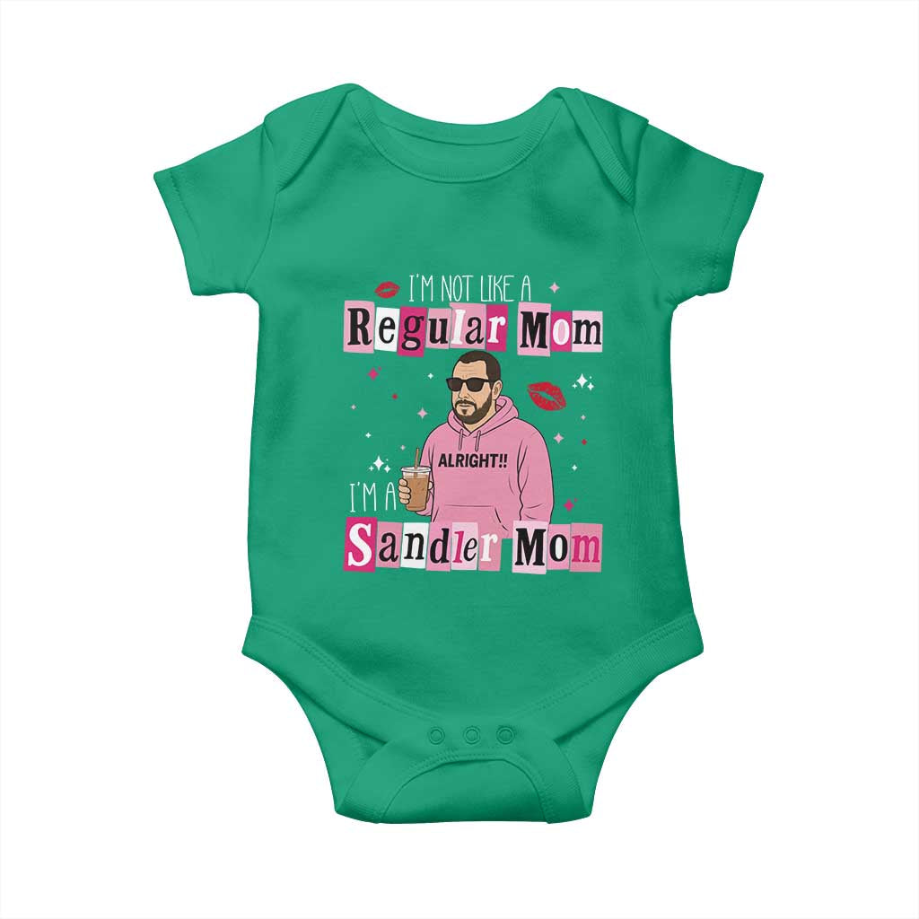 Not A Regular Mom I'm A Sandler Mom Baby Onesie Retro Movie Actor Adam Fan TS10 Irish Green Print Your Wear
