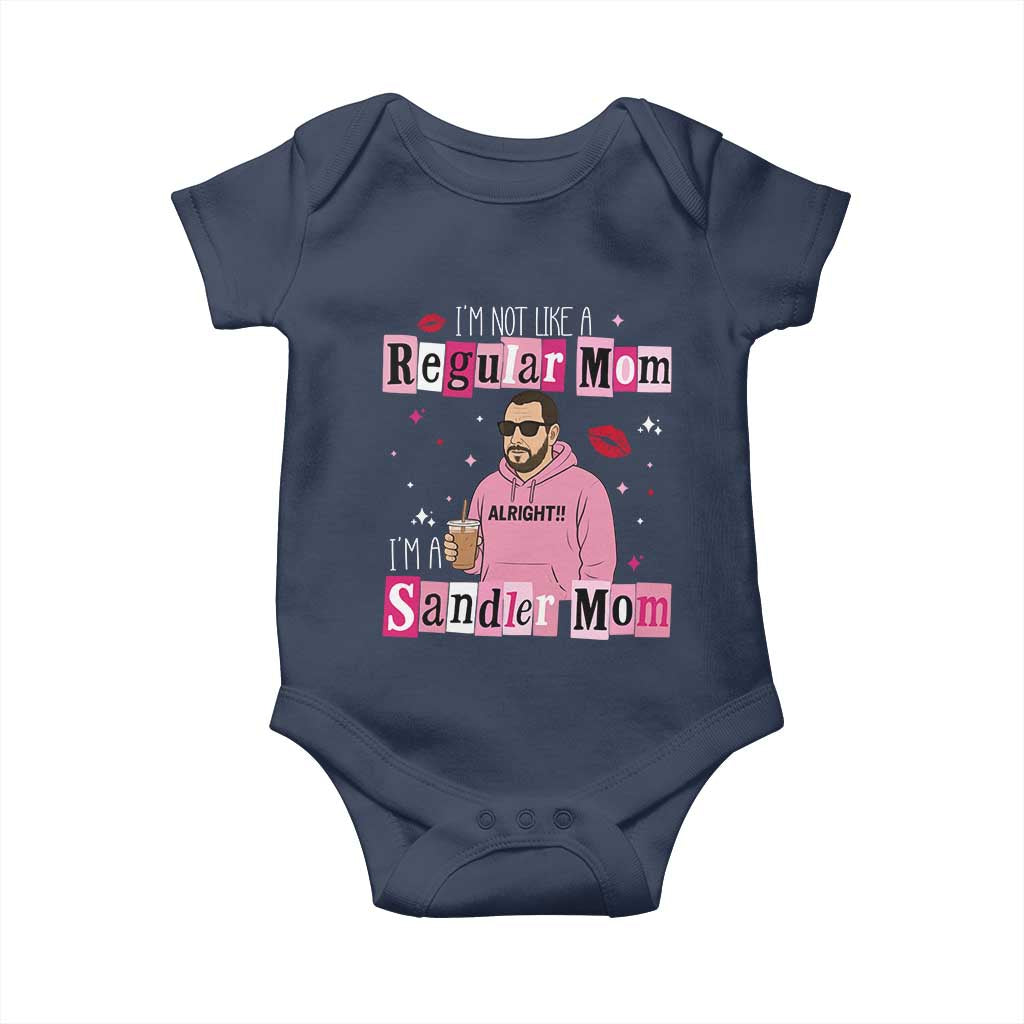 Not A Regular Mom I'm A Sandler Mom Baby Onesie Retro Movie Actor Adam Fan TS10 Navy Print Your Wear