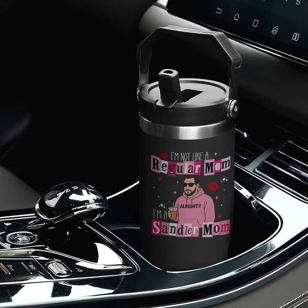 Not A Regular Mom I'm A Sandler Mom Flip Straw Tumbler Retro Movie Actor Adam Fan TS10 Print Your Wear