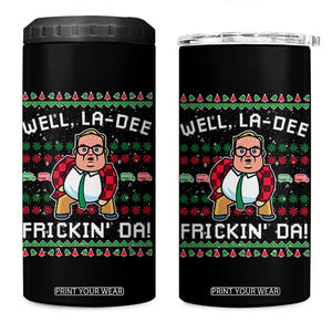 Funny Ugly Christmas 4 in 1 Can Cooler Tumbler Well La Dee Frickin Da Xmas Saturday Night TS10 One Size: 16 oz Black Print Your Wear