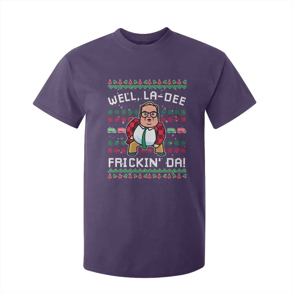 Funny Ugly Christmas T Shirt For Kid Well La Dee Frickin Da Xmas Saturday Night TS10 Purple Print Your Wear