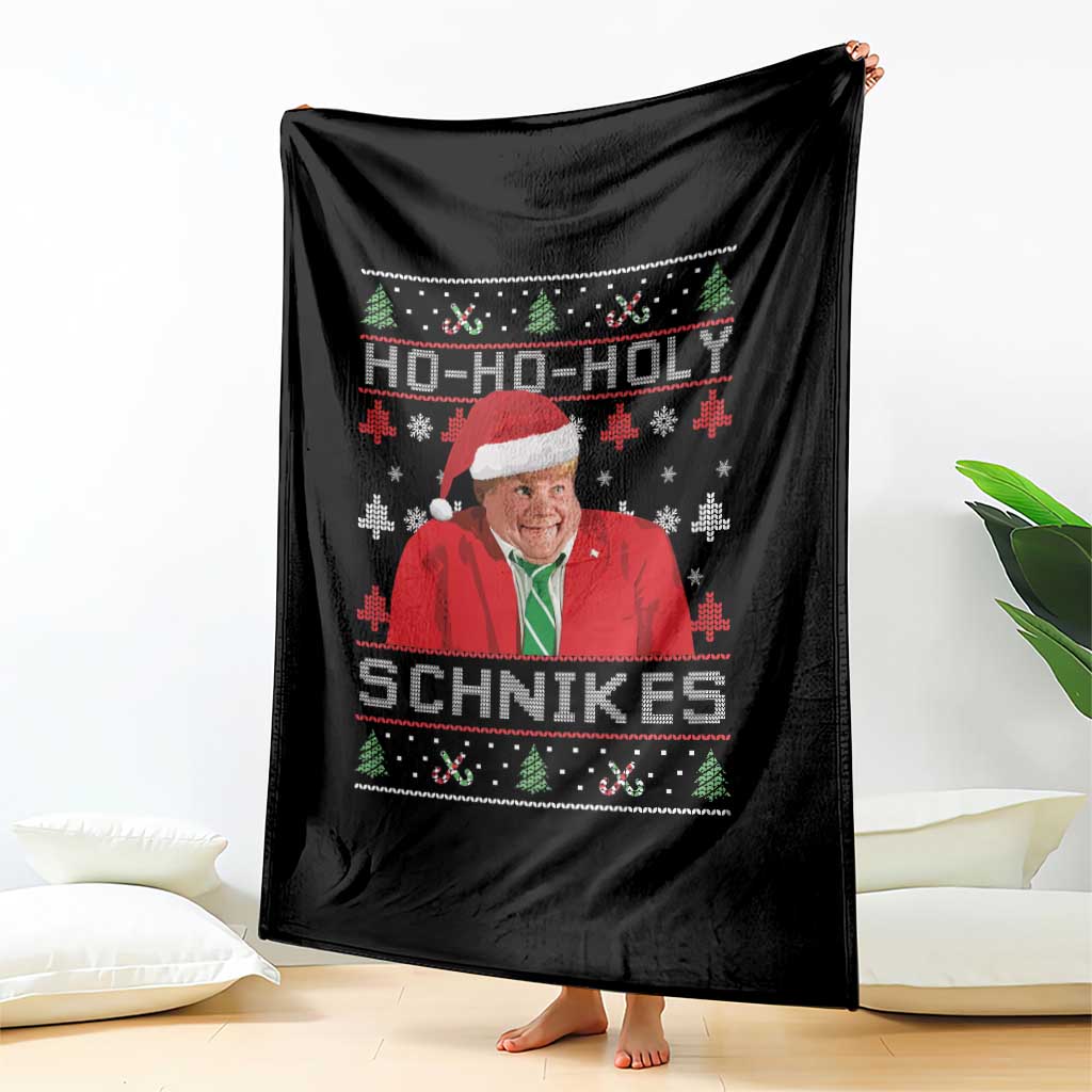 Funny Ugly Christmas Throw Blanket Chris Holy Schnikes Farley TS10 Print Your Wear