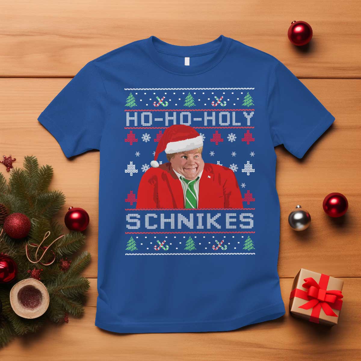 Funny Ugly Christmas T Shirt Chris Holy Schnikes Farley TS10 Royal Blue Print Your Wear