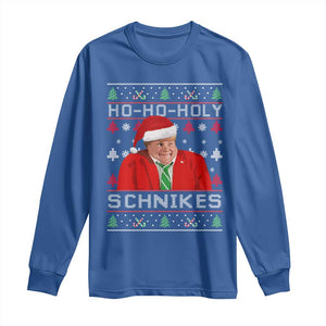 Funny Ugly Christmas Long Sleeve Shirt Chris Holy Schnikes Farley TS10 Royal Blue Print Your Wear