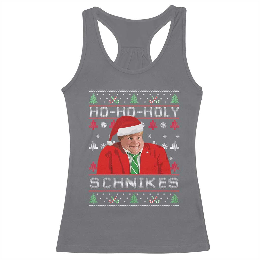 Funny Ugly Christmas Racerback Tank Top Chris Holy Schnikes Farley TS10 Charcoal Print Your Wear