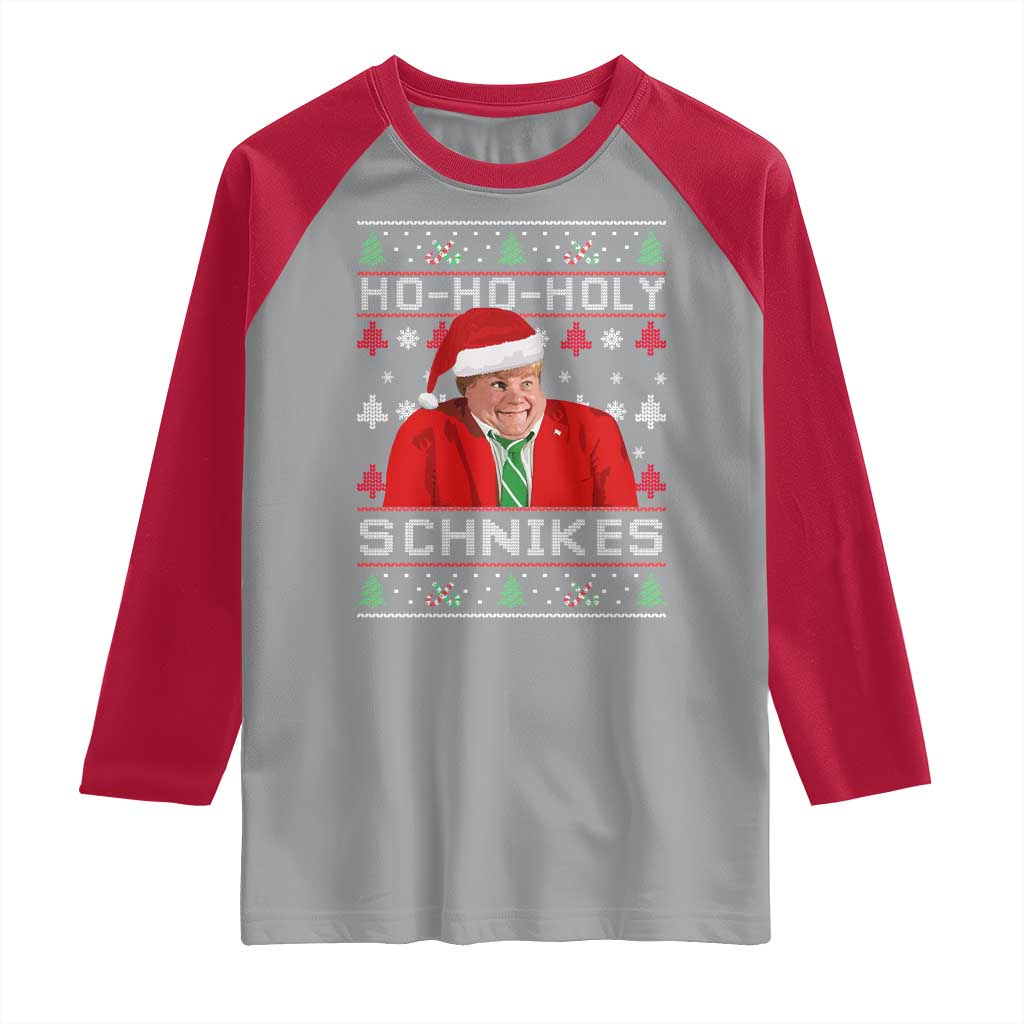 Funny Ugly Christmas Raglan Shirt Chris Holy Schnikes Farley TS10 Sport Gray Red Print Your Wear