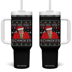 Funny Ugly Christmas Tumbler With Handle Chris Holy Schnikes Farley TS10 One Size: 40 oz Black Print Your Wear