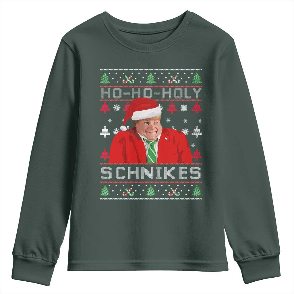 Funny Ugly Christmas Youth Sweatshirt Chris Holy Schnikes Farley TS10 Dark Forest Green Print Your Wear