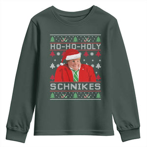 Funny Ugly Christmas Youth Sweatshirt Chris Holy Schnikes Farley TS10 Dark Forest Green Print Your Wear